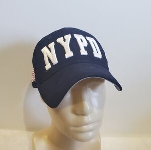 NYPD God Bless America By Colosseum White Navy Blue Baseball Hat Cap